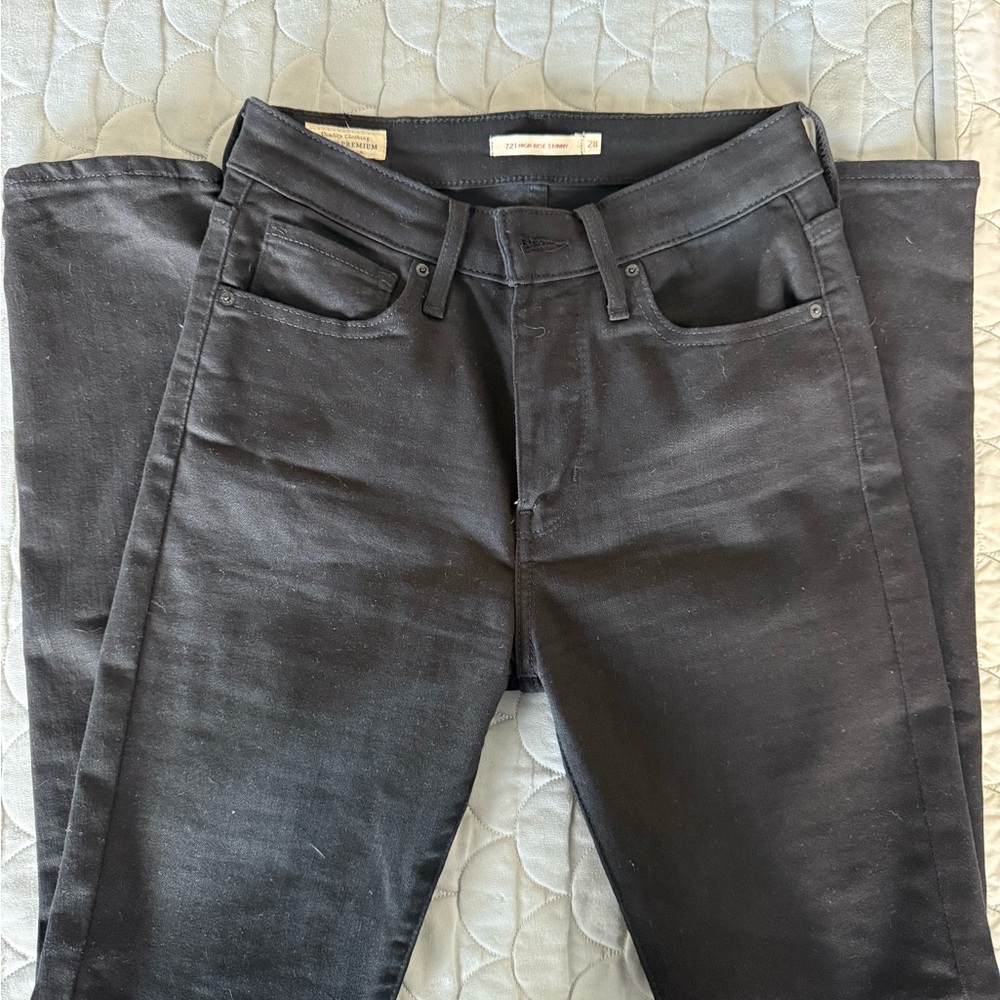 Levi’s 721 High Rise Skinny Jeans Black Size 28